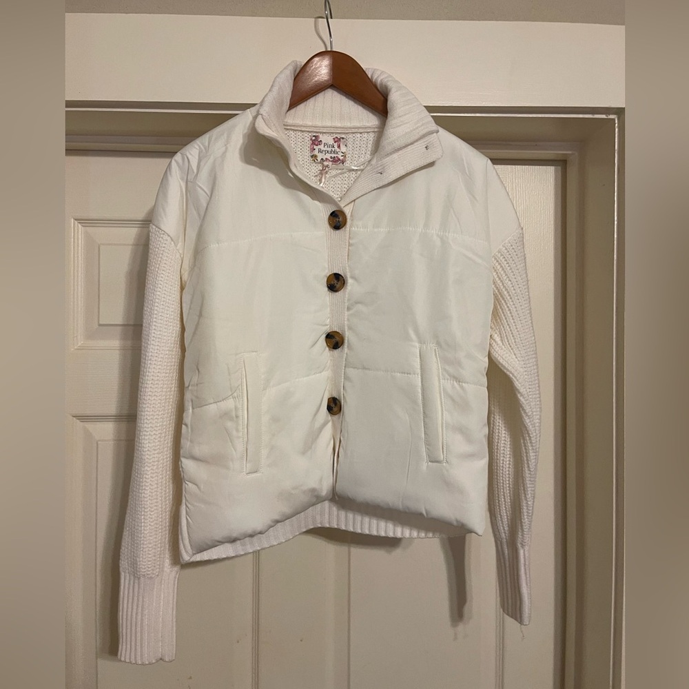 Pink Republic Sweater Jacket Button Down